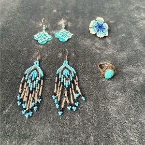 Beaded and Blue Jewelry Lot